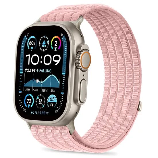 Tech-Protect Nylon Sport remienok, Apple Watch 8 / 9 / 10 / 11 / SE / Ultra (44 / 45 / 46 / 49 mm), ružový
