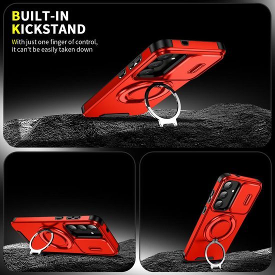 Husă Camslide Stand, Samsung Galaxy S25 FE / S26 FE, roșu