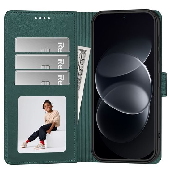Tech-Protect Wallet Schutzhülle für Xiaomi Redmi Note 17 Pro Max 5G - Kunstleder mit Kartenfächern - Grün