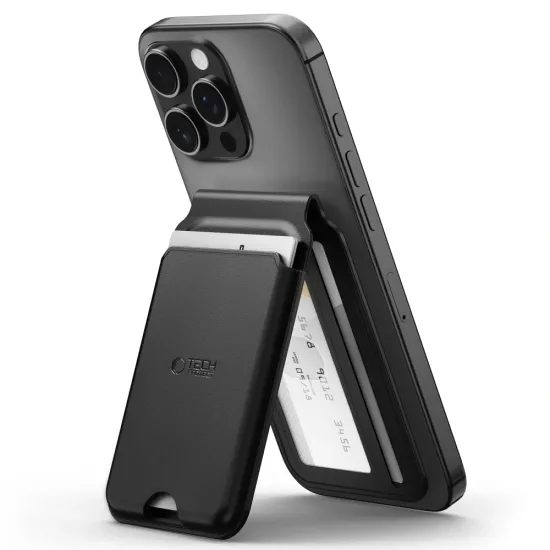 Tech-Protect MagWallet Stand MagSafe Καθολική Μαγνητική Θήκη Καρτών, Μαύρο