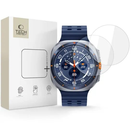 Tech-Protect Σκληρυμένο γυαλί Glass Fit+, Samsung Galaxy Watch Ultra 2024 / 2025 (47 mm), 2 τεμάχια