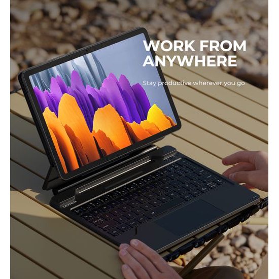 Dexnor μαγνητική θήκη με πληκτρολόγιο, Samsung Galaxy Tab S9 11" / S9 FE 10,9", μαύρο