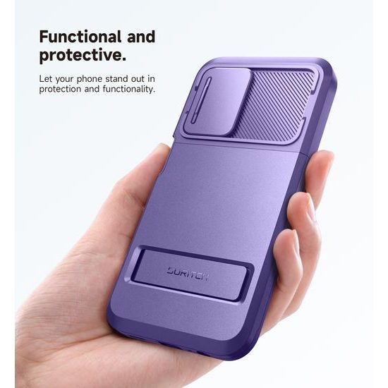Suritch 360 Kickstand Camprotector etui za Samsung Galaxy A15, vijoličen