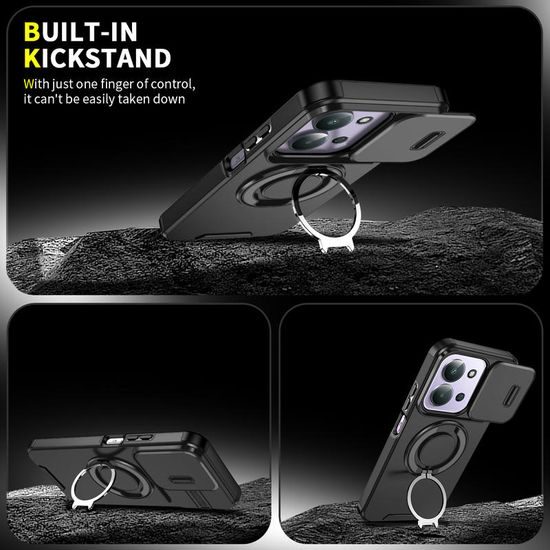 Θήκη Camslide Stand, Xiaomi Redmi 15C, μαύρη