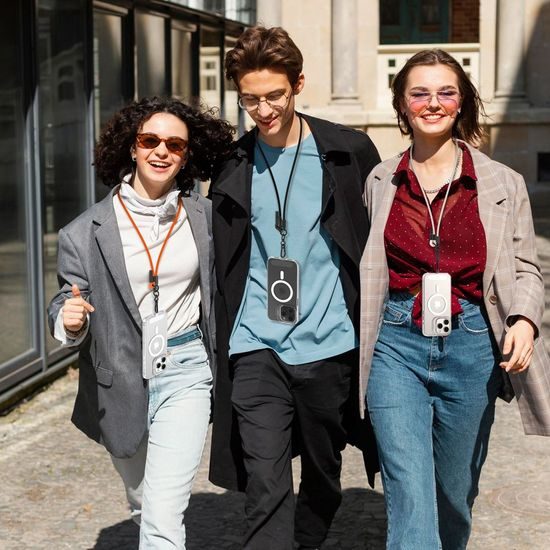 Tech-Protect C1S Crossbody λουρί, κιμωλίας λευκό / μαύρο