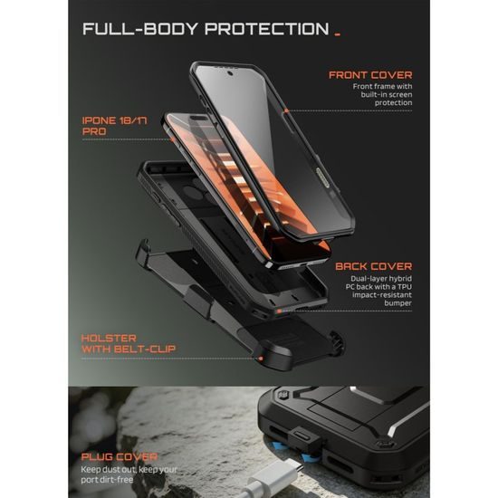Supcase Unicorn Beetle Pro, iPhone 17 Pro / 18 Pro, černý