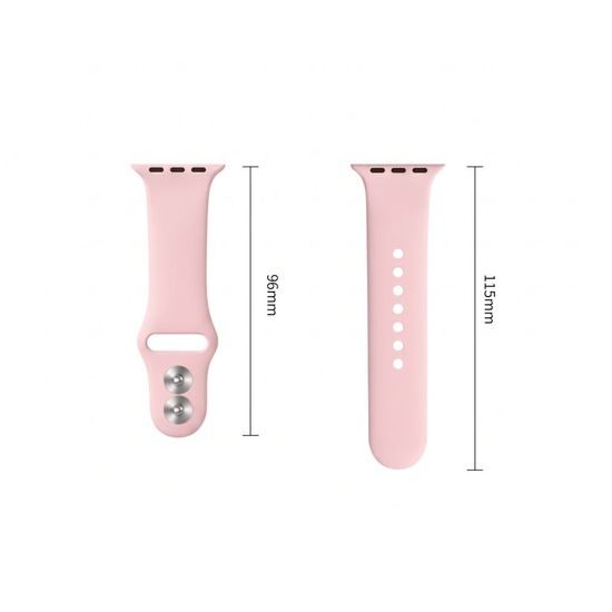 Tech-Protect Silicone rem til Apple Watch 8 / 9 / 10 / 11 / 12 / SE / Ultra (40 / 41 / 42 mm) - Lyserød