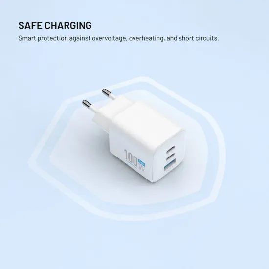 FIXED Mini GaN hálózati töltő, 2x USB-C + USB, PD 100W, fehér