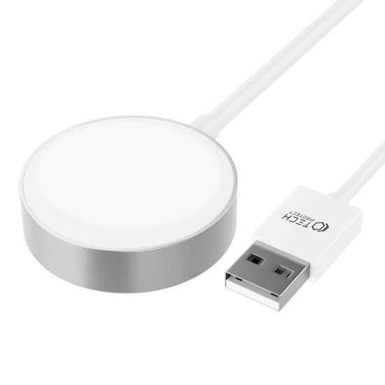 Tech-Protect UltraBoost - Cablu de încărcare magnetică pentru Apple Watch - USB-A, 1,2 m, alb