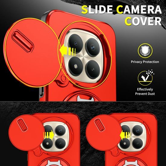 Camslide Stand maska, Xiaomi Redmi Note 15 Pro Plus 5G, crvena