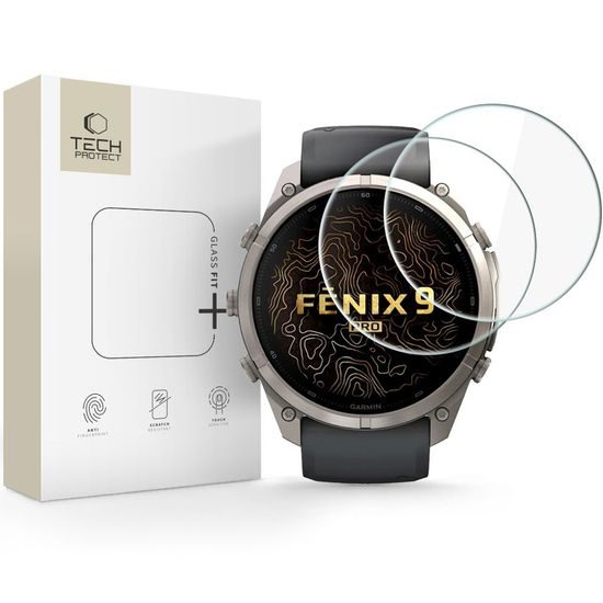 Tech-Protect Tvrzené sklo Glass Fit+, Garmin Fenix 9 Pro (51 mm), 2 kusy