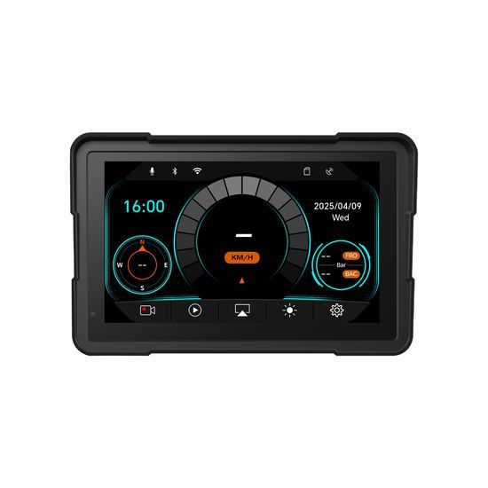 7" Motociklistički zaslon s bežičnim CarPlay i Android Auto, s GPS-om, TPMS-om i dvije kamere (1080P)