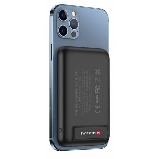 Swissten PowerBanka za iPhone 12, 12 Pro, 12 Pro MAX, 13, 13 Pro MAX (kompatibilno s MagSafe) 5000 mAh
