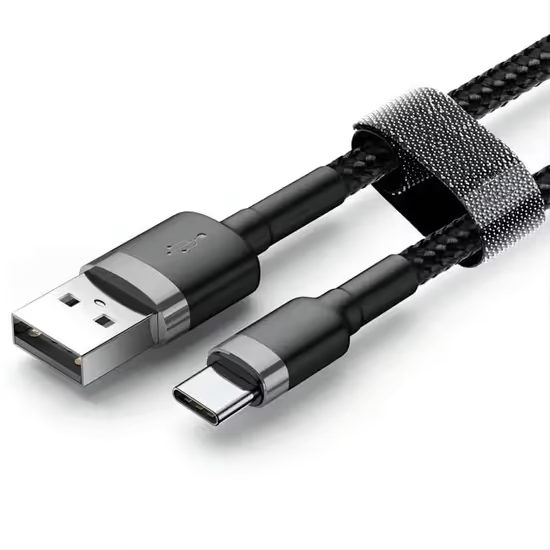 JP najlonski USB na USB-C kabel, 2 metra, crni
