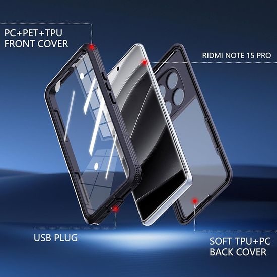 Custodia ShellBox IP68, Xiaomi Redmi Note 15 Pro 5G, nero