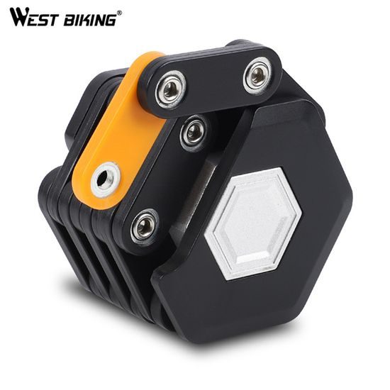 West Biking Faltschloss für Fahrrad und Motorrad - Kettenschloss aus gehärtetem Stahl