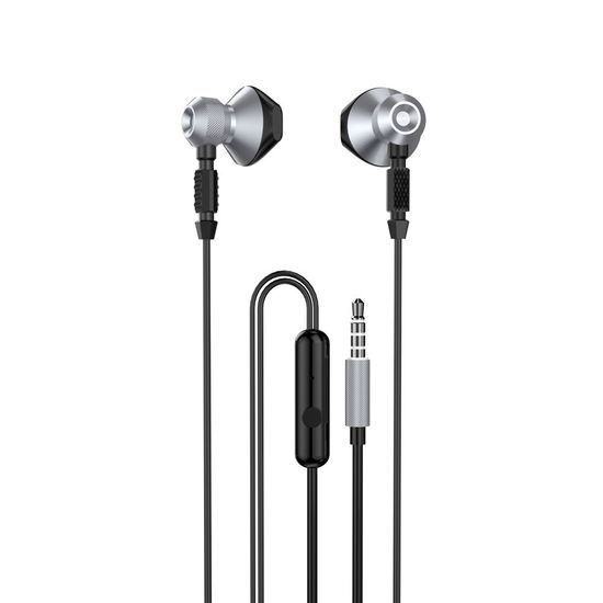 Dudao Metal Wired sluchátka s 3,5mm mini jackem, šedé (X2C-Gray)