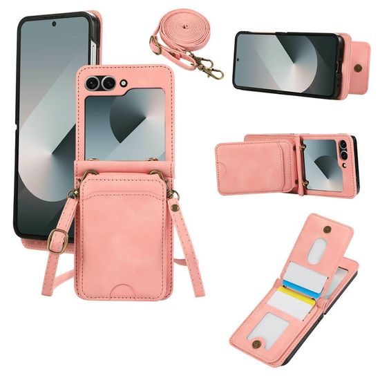 Crossbody θήκη, Samsung Galaxy Z Flip 6, ροζ