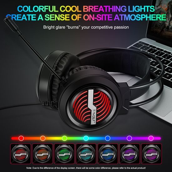 T-WOLF H130 RGB Gaming Headset слушалки