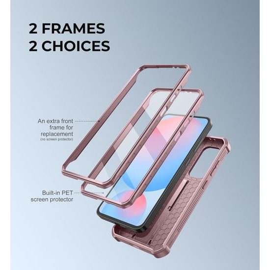 Dexnor 360 Kickstand Camprotector Θήκη Samsung Galaxy S24 FE, Ροζ