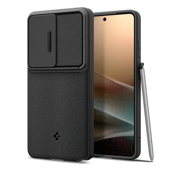 Spigen Optik Armor Schutzhülle für Samsung Galaxy S26 Ultra - Hybridcase mit Kameraabdeckung - Schwarz