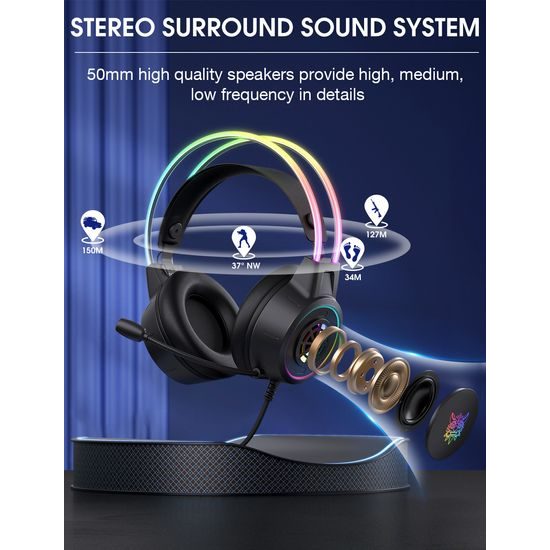 Onikuma X15 Pro Gaming slušalice s mikrofonom, crne