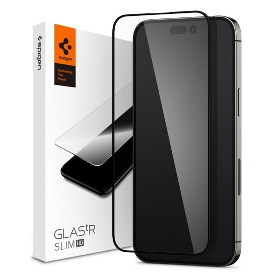 Spigen Glass FC Zaščitno kaljeno steklo, iPhone 14 Pro, črne barve