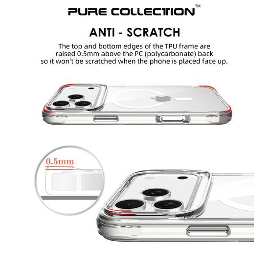 JP MagFit MagSafe θήκη με πιστοποίηση 3M SGS, iPhone 17 Pro Max, διάφανη