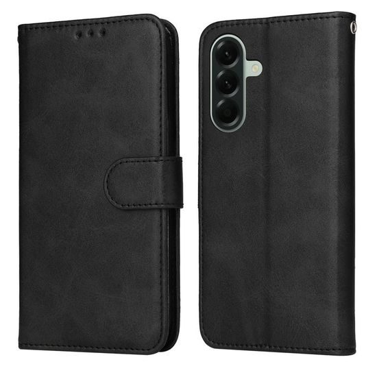 Magnet Schutzhülle für Samsung Galaxy A57 - Elegantes Leder Case mit Magnetverschluss - Schwarz