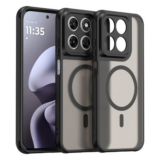 Motorola Moto G87 / G77 / G67 ümbris – Techsuit HaloFrost II MagSafe'iga – must