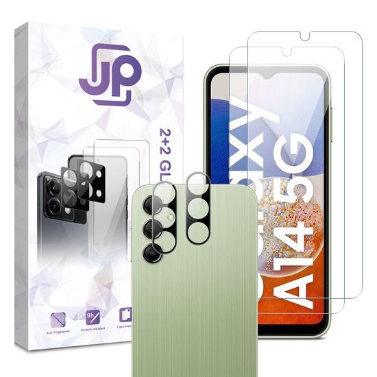 JP Combo pack, Súprava 2 tvrdených skiel a 2 sklíčok pre šošovku, Samsung Galaxy A14