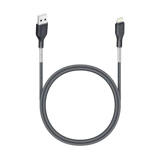 Καλώδιο Forcell Carbon, USB A - Lightning, 2,4A, CB-01A, μαύρο, 1 μέτρο