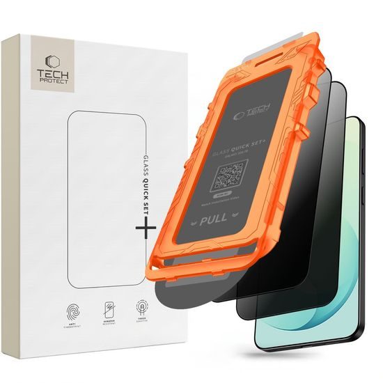Samsung Galaxy S26 FE kaitseklaas – Tech-Protect Quick Set+ privaatsusklaas 2 tk
