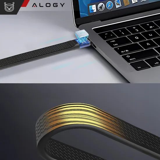 Alogy kabel USB-C - USB-C, 13,7cm, crni