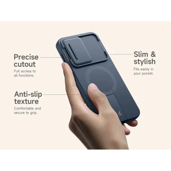 Suritch MagSafe Kickstand Camprotector tok Samsung Galaxy A17 / A26, kék