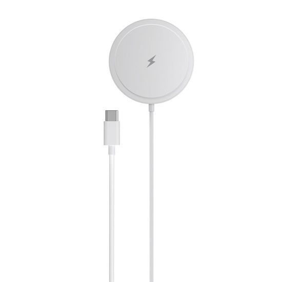 BlueStar Kabelloses MagSafe Ladegerät für iPhone - 15W Wireless Charger - Weiß