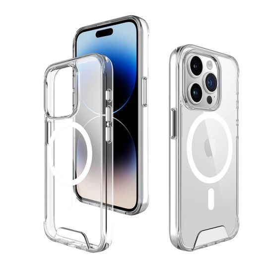 JP MagFit MagSafe etui z certyfikatem SGS 1.2M, iPhone 15 Pro Max, przezroczysty