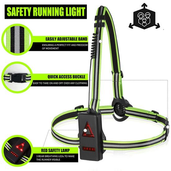 West Biking Tragbare LED Fahrradlampe und Lauflampe - USB Aufladbar - 500 Lumen