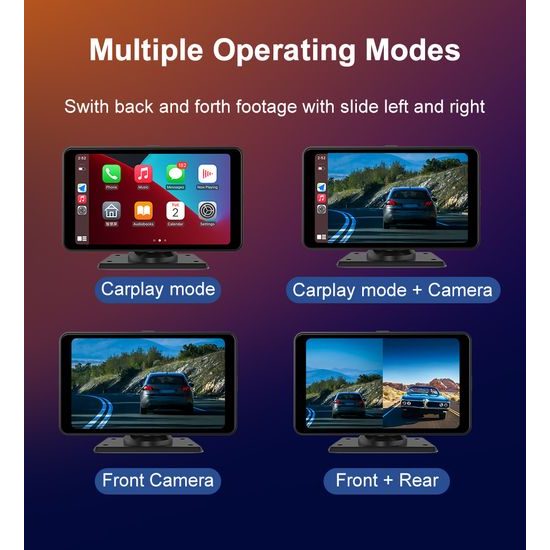 7" CarPlay zaslon za auto s bežičnim CarPlay i Android Auto, 2K autokamerom i stražnjom kamerom