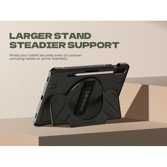 Dexnor 360 Περιστρεφόμενη θήκη, Samsung Galaxy Tab S9 FE Plus, μαύρη
