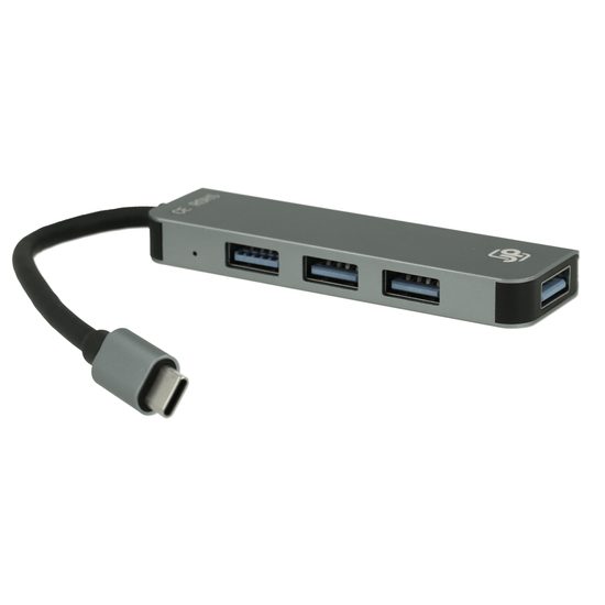 JP Hub 4w1, USB-C na 4x USB 3.0, szary
