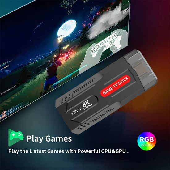 X3 Retro κονσόλα με δύο ασύρματα χειριστήρια, HDMI, Game Stick, 8K