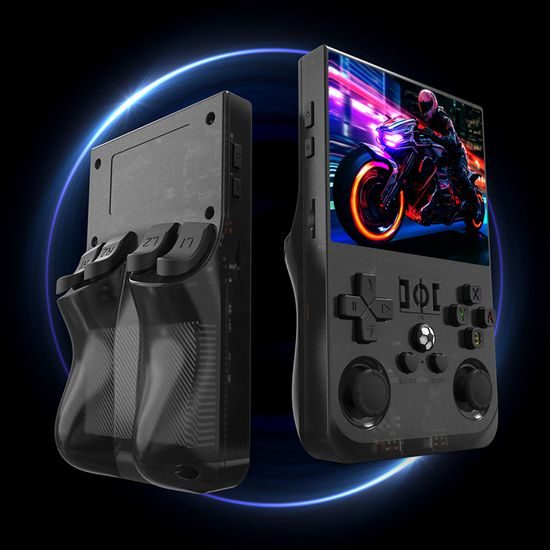 R36 Pro Φορητή κονσόλα παιχνιδιών με 3,5" IPS οθόνη, μαύρη