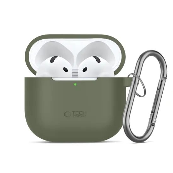 Tech-Protect Силиконов калъф, Apple AirPods 4 / 5, зелен