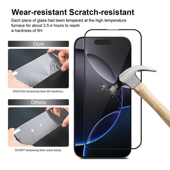 JP Full Pack Szkła Hartowane, 2x 3D szkło z aplikatorem + 2x szkło na obiektyw, iPhone 16 Pro Max