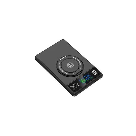 UltraThin MagSafe 15W Ασύρματο Power Bank 5000 mAh με φόρτιση Apple Watch και περιστρεφόμενη βάση 360°, μαύρο