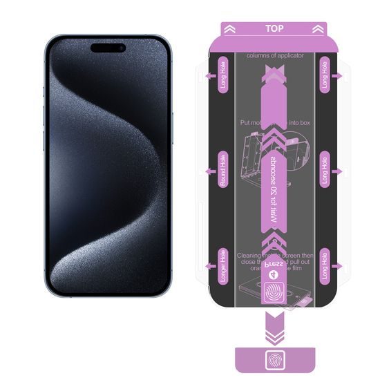 JP SimpleFlow Privacy Szkło hartowane z łatwą aplikacją, iPhone 16 Pro / 17 / 17 Pro