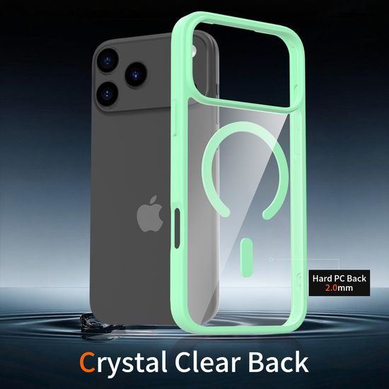 JP MagFit Clear MagSafe θήκη με μαγνήτη N52, iPhone 17 Pro Max, πράσινη