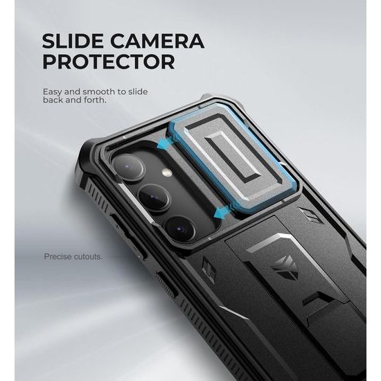 Dexnor 360 Kickstand Camprotector Θήκη Samsung Galaxy S24, Μαύρη