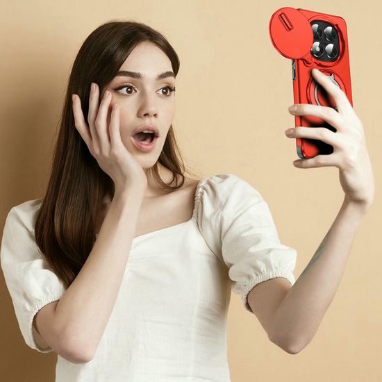 Θήκη Camslide Stand, Xiaomi Redmi Note 14 Pro Plus 5G, κόκκινη